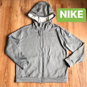 NIKE Full Zip Training Hoodie Jacket Long Sleeve Small Gray Men’s UNISEX